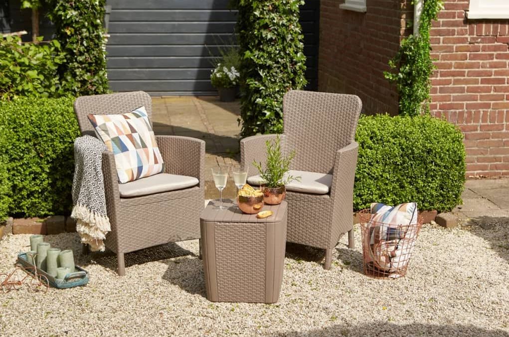Idea Záhradný balkónový ratan NAIROBI set 3 ks + polstre moka